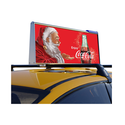 택시 LED 디스플레이 비디오 광고 서명 3.3 밀리미터 야외 유일한 택시 지붕 화면